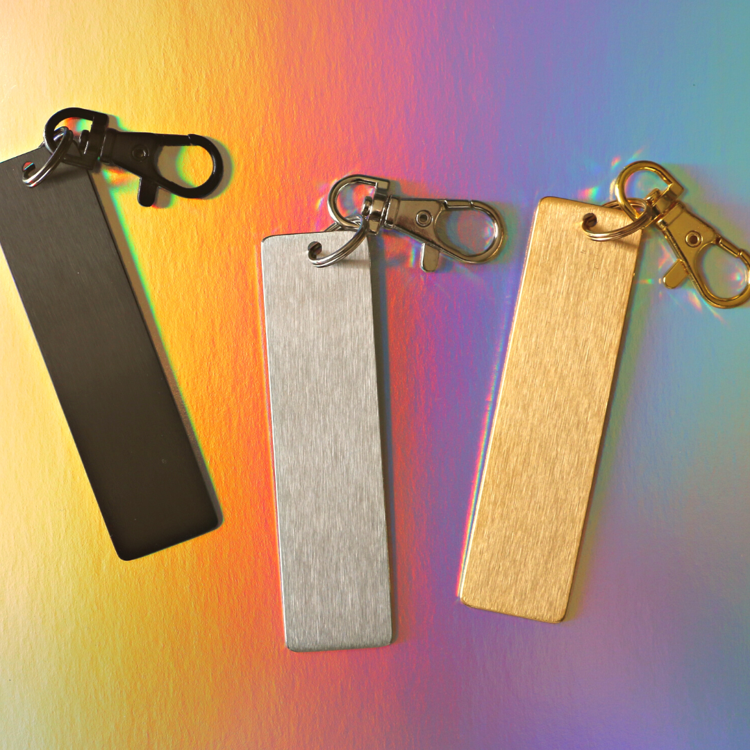 Gold and Silver Keychain (Silver Blank Slate)